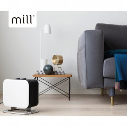 Вентилаторна печка за под Mill CUS1800MECWA, 1200/1800W, 32 м2, PTC нагревател, Студен корпус, LOT20 съвместимост, Бял/черен