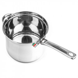 Kinghoff KH 4581 Frying Pan with Basket, 3.6 L, 18 cm, Glass Lid, Multi-layer Bottom, Induction Compatible, Stainless Steel