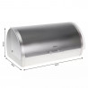 Kinghoff KH 3203 Bread Box, 39.5 x 28 x 18.5 cm, Stainless Steel, Semi-transparent Lid, White/Gray
