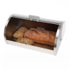 Kinghoff KH 3203 Bread Box, 39.5 x 28 x 18.5 cm, Stainless Steel, Semi-transparent Lid, White/Gray