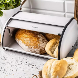 Κουτί ψωμιού Kinghoff KH 1864, 18.5x27x44 cm, Ομαλό άνοιγμα και κλείσιμο, Ατσάλι, Λευκό