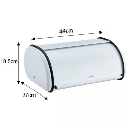 Kinghoff KH 1864 kenyértartó doboz, 18,5x27x44 cm, Sima nyitás és zárás, Acél, Fehér színű