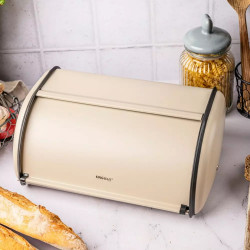 Cutie pentru paine Kinghoff KH 1754, 15x24x36 cm, Deschidere si inchidere lina, Otel, Bej