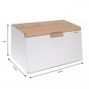Klausberg KB 7468 Bread Box, 35.5 cm, Stainless Steel, Bamboo, Top and Front Lids, White