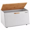 Klausberg KB 7468 Bread Box, 35.5 cm, Stainless Steel, Bamboo, Top and Front Lids, White