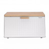 Cutie pentru paine Klausberg KB 7468, 35.5 cm, Otel, Bambus, Capac superior si frontal, Alb