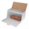 Klausberg KB 7468 Bread Box, 35.5 cm, Stainless Steel, Bamboo, Top and Front Lids, White