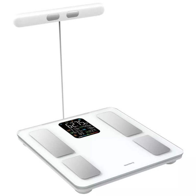 Klausberg KB 7857, Μέχρι 180 κιλά, Bluetooth, Android/iOS, οθόνη LCD, 14 τιμές σώματος, Λευκό