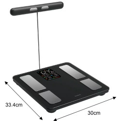 Електронна везна за баня Klausberg KB 7856, До 180 кг, Bluetooth, Android/iOS, LCD дисплей, Индикатор за грешки и батерия, 14 функции, Черен
