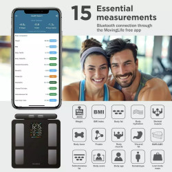 Klausberg KB 7856, Μέχρι 180 κιλά, Bluetooth, Android/iOS, οθόνη LCD, 14 τιμές σώματος, Μαύρο