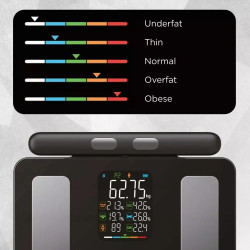 Klausberg KB 7856, Μέχρι 180 κιλά, Bluetooth, Android/iOS, οθόνη LCD, 14 τιμές σώματος, Μαύρο