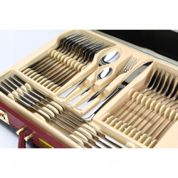 Set tacamuri Kinghoff KH 3520, 72 piese, Pentru 12 persoane, Cutie, Otel inoxidabil, Argint