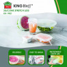 Set 6 capace din silicon Kinghoff KH 1902, -40 pana la 230°C, Etanse, Reutilizabile, Universale, Transparent