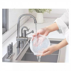 Set 6 capace din silicon Kinghoff KH 1902, -40 pana la 230°C, Etanse, Reutilizabile, Universale, Transparent