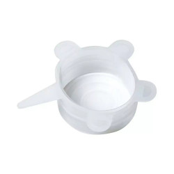 Set of 6 Kinghoff KH 1902 silicone lids, -40 to 230°C, tight and airtight seal, reusable, universal, transparent