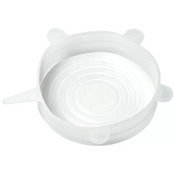 Комплект силиконови капаци за храна Kinghoff KH 1902, 6 бр, -40 до 230°C, Плътно и херметично прилепване, Многократна употреба, Универсални, Прозрачен