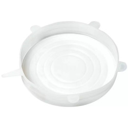 Set of 6 Kinghoff KH 1902 silicone lids, -40 to 230°C, tight and airtight seal, reusable, universal, transparent