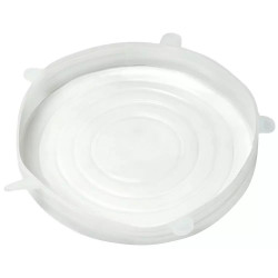 Set 6 capace din silicon Kinghoff KH 1902, -40 pana la 230°C, Etanse, Reutilizabile, Universale, Transparent