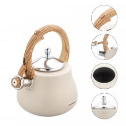 Βραστήρας σφυρίχτρας Klausberg KB 7919, 2,8 l, Θερμομονωμένη λαβή, Επαγωγικός, Μπεζ