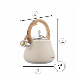 Klausberg KB 7919 Whistling Kettle, 2.8 L, Heat-Insulated Handle, Induction Compatible, Beige