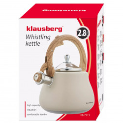 Βραστήρας σφυρίχτρας Klausberg KB 7919, 2,8 l, Θερμομονωμένη λαβή, Επαγωγικός, Μπεζ
