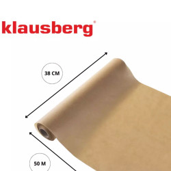 Klausberg KB 7904 Baking Paper, 50 m Roll, 38 cm Wide, -40 to 230°C, All-Purpose, Non-Stick, Brown