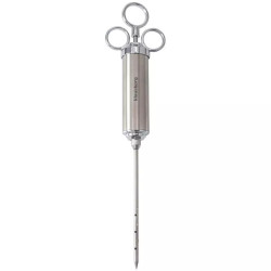 Hús pácoló fecskendő Klausberg KB 7842, 60 ml, 3 tű, rozsdamentes acél, BPA-mentes, ezüst színű