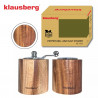 Комплект мелничка за пипер и солница Klausberg KB 7859, Керамичен механизъм, Акациево дърво, Кафяв