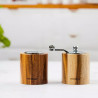 Klausberg KB 7859 Pepper Mill and Salt Shaker Set, Ceramic Mechanism, Acacia Wood, Brown