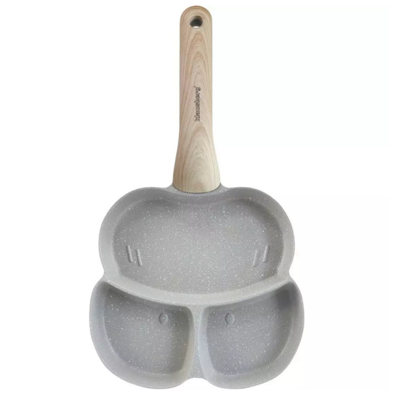 Klausberg KB 7824 τηγάνι 3 διαμερισμάτων, 19 cm, μαρμάρινο φινίρισμα, επαγωγικό, γκρι