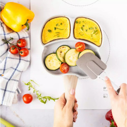 Klausberg KB 7824 3-Compartment Skillet, 19 cm, Marble Finish, Induction, Gray