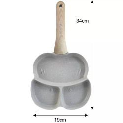 Tigaie cu 3 compartimente Klausberg KB 7824, 19 cm, Finisaj marmura, Inductie, Gri