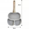 Tigaie cu 3 compartimente Klausberg KB 7824, 19 cm, Finisaj marmura, Inductie, Gri