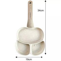 Tigaie cu 3 compartimente Klausberg KB 7825, 19 cm, Finisaj marmura, Inductie, Bej