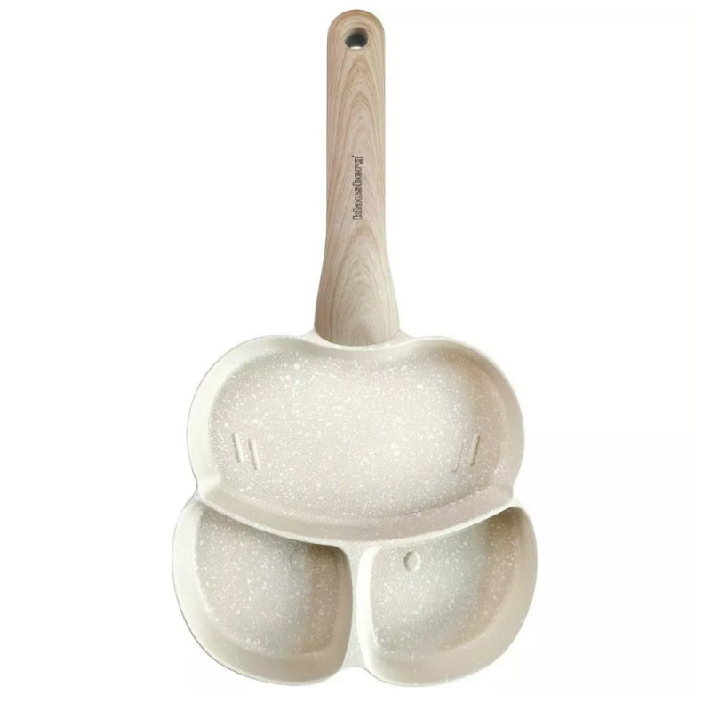 Klausberg KB 7825 τηγάνι 3 διαμερισμάτων, 19 cm, μαρμάρινο φινίρισμα, επαγωγικό, μπεζ