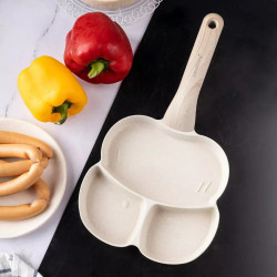 Tigaie cu 3 compartimente Klausberg KB 7825, 19 cm, Finisaj marmura, Inductie, Bej