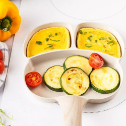 Klausberg KB 7825 3-Compartment Skillet, 19 cm, Marble Finish, Induction, Beige