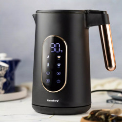 Ηλεκτρικός βραστήρας Klausberg KB 7892, 2200W, 1.7 l, 13 ρυθμίσεις, 4 προγράμματα, οθόνη LED, περιστρεφόμενη βάση, μαύρο/ροζ χρυσό
