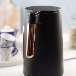 Електрическа кана Klausberg KB 7892, 2200W, 1.7 л, 13 настройки, 4 програми, LED дисплей, Въртяща се основа, Черен/Розово злато