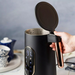 Ηλεκτρικός βραστήρας Klausberg KB 7892, 2200W, 1.7 l, 13 ρυθμίσεις, 4 προγράμματα, οθόνη LED, περιστρεφόμενη βάση, μαύρο/ροζ χρυσό