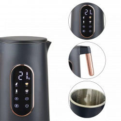 Електрическа кана Klausberg KB 7892, 2200W, 1.7 л, 13 настройки, 4 програми, LED дисплей, Въртяща се основа, Черен/Розово злато