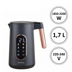 Ηλεκτρικός βραστήρας Klausberg KB 7892, 2200W, 1.7 l, 13 ρυθμίσεις, 4 προγράμματα, οθόνη LED, περιστρεφόμενη βάση, μαύρο/ροζ χρυσό