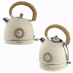 Ηλεκτρικός βραστήρας με θερμόμετρο Klausberg KB 7906, 2200W, 1.8 l, Ένδειξη στάθμης νερού, Προστασία υπερθέρμανσης, Κρέμα