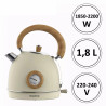 Elektromos vízforraló hőmérővel Klausberg KB 7906, 2200W, 1,8 l, vízszintjelző, túlmelegedés elleni védelem, krémszínű, krémszínű