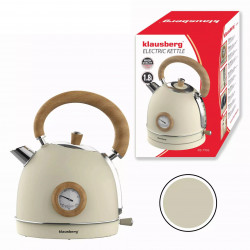 Elektromos vízforraló hőmérővel Klausberg KB 7906, 2200W, 1,8 l, vízszintjelző, túlmelegedés elleni védelem, krémszínű, krémszínű