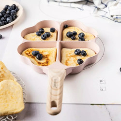 Klausberg KB 7820 τηγάνι 4 διαμερισμάτων, 19 cm, σχήμα καρδιάς, επίστρωση μαρμάρου, επαγωγή, ροζ