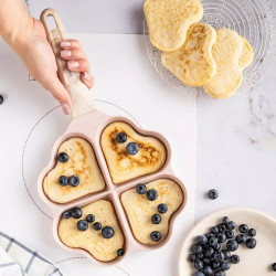 Tigaie cu 4 compartimente Klausberg KB 7820, 19 cm, Forma de inima, Strat de marmura, Inductie, Roz