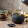Ceainic din fonta cu infuzor Kinghoff KH 1931, 1 l, Fonta, Interior emailat, Negru