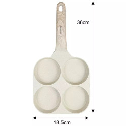 Tigaie cu 4 compartimente Klausberg KB 7823, 18,5 cm, Finisaj marmura, Inductie, Bej