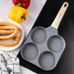 Tigaie cu 4 compartimente Klausberg KB 7822, 18,5 cm, Finisaj marmura, Inductie, Gri